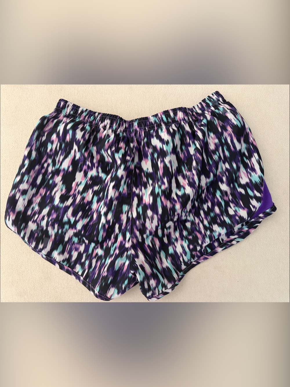 Nike Purple Black Mint Abstract Running Shorts - Picture 2 of 3